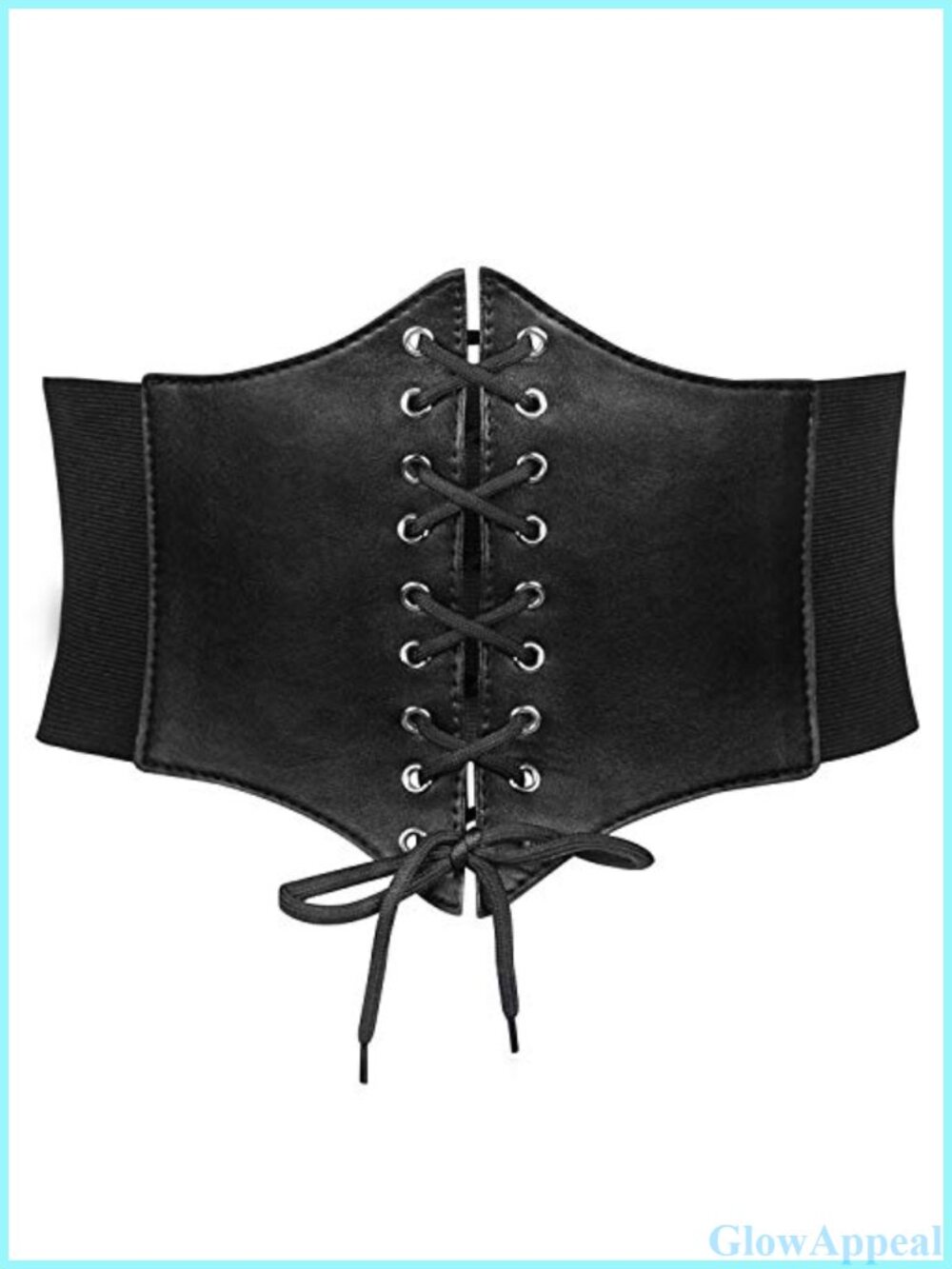 Renaissance Corset Belt Wide Elastic PU Leather Lace-Up Waist Belt